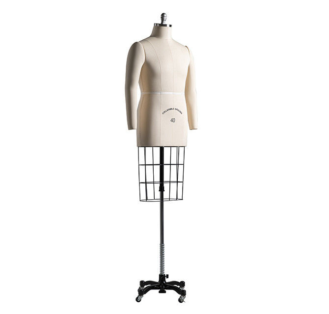 Thợ may điều chỉnh hình dạng váy Người mẫu đứng với lồng Dummy Europe Size